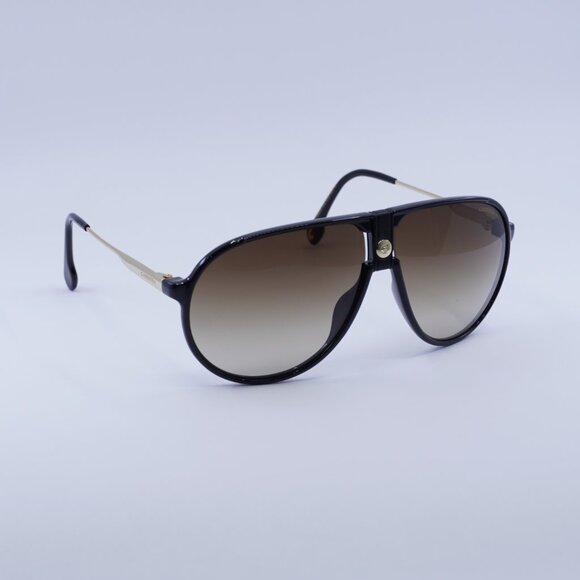 CARRERA 1034/S 0807 HA Sunglasses Black Aviator Frame Brown Lenses
